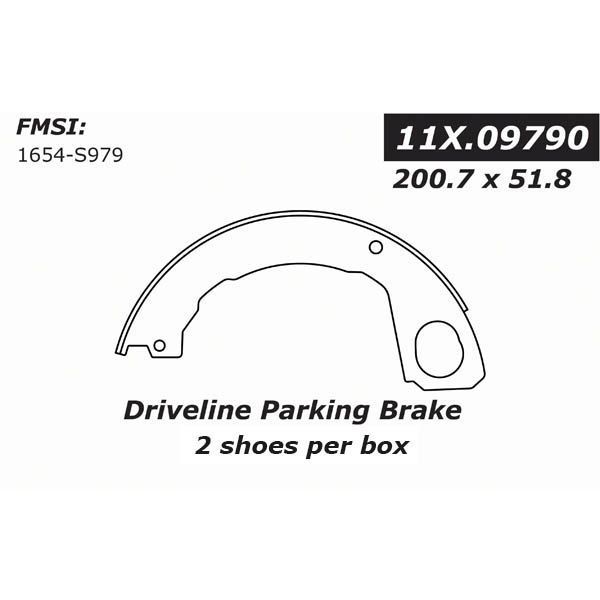 Centric Parts Centric Brake Shoes, 111.09790 111.09790